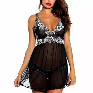 Lace Babydoll V Neck Chemise Halter Teddy Strap Sl